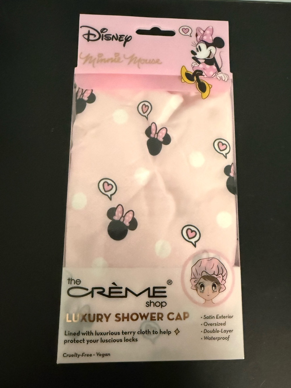 The Crème Shop Disney Minnie Mouse Pink Luxury Shower Cap
